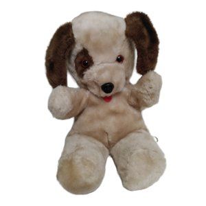 Vintage Stuffed Animal Dog 1980's Plush Happiness Aid Well Made Toy Brooklyn NY